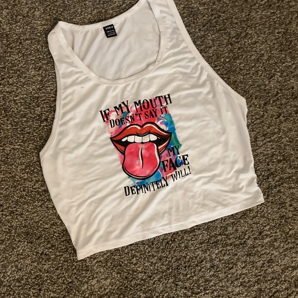 White shein crop top